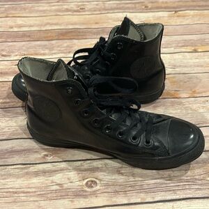 Converse Allstars black rubber high top men’s size 8 women’s 10